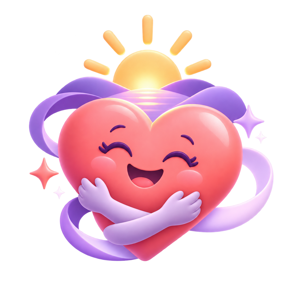 Corazón alegre al amanecer representando bienestar y una mejor calidad de vida