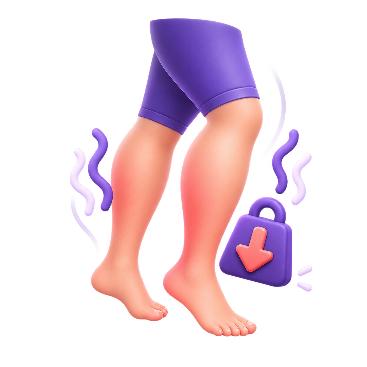 Ilustración de piernas pesadas con sensación de fatiga asociada al Lipedema